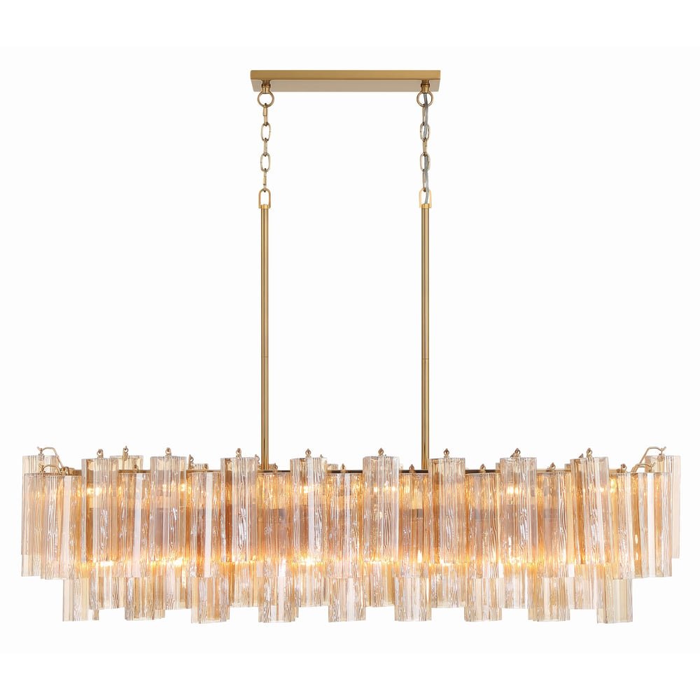 Aurora Chandelier en Tube de Verre Superposé Ambre - Neutralighting