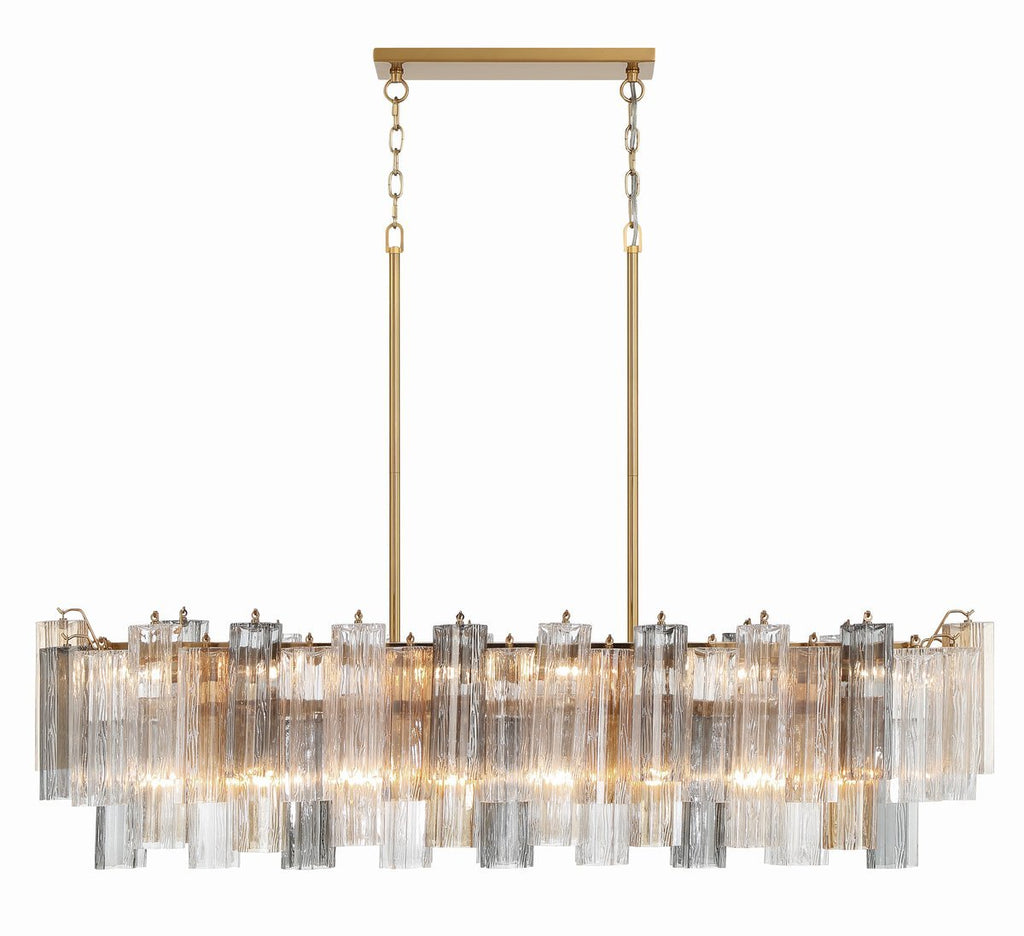Aurora Chandelier en Tube de Verre Superposé Ambre - Neutralighting