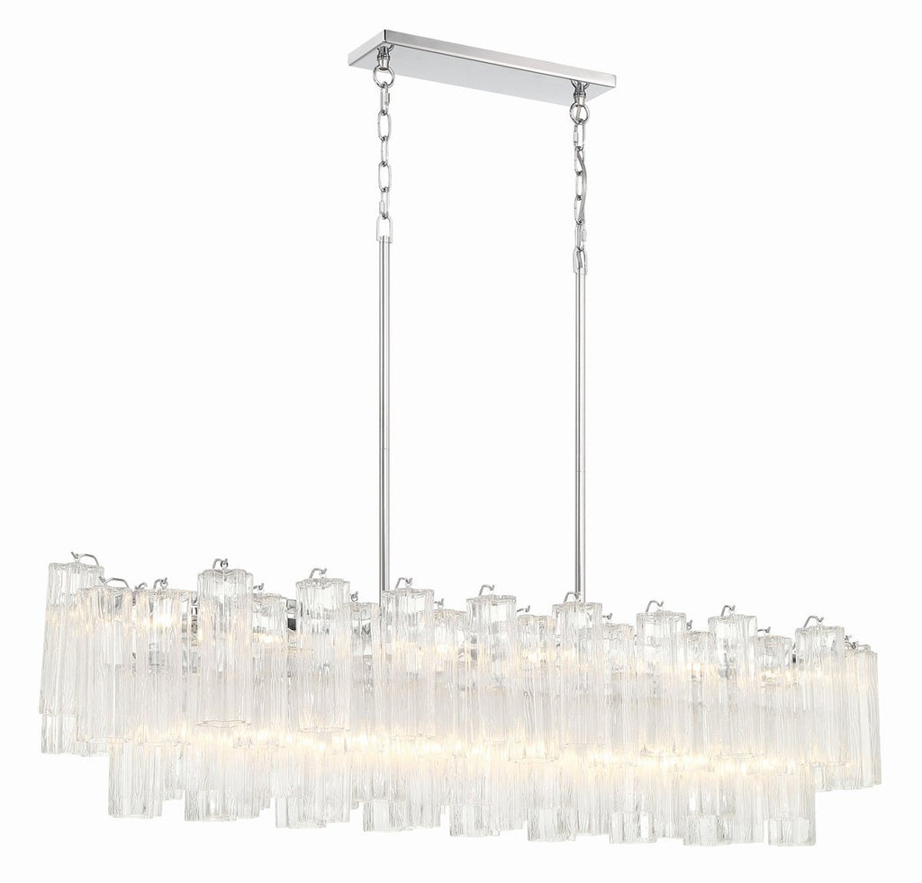 Aurora Chandelier en Tube de Verre Superposé Ambre - Neutralighting