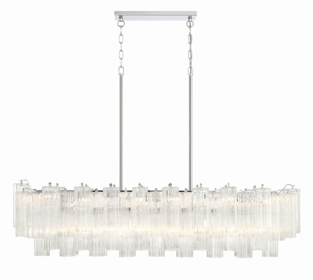 Aurora Chandelier en Tube de Verre Superposé Ambre - Neutralighting