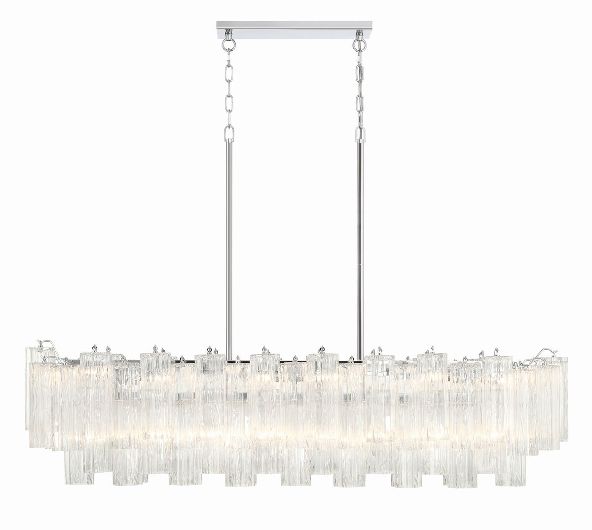 Aurora Chandelier en Tube de Verre Superposé Ambre - Neutralighting