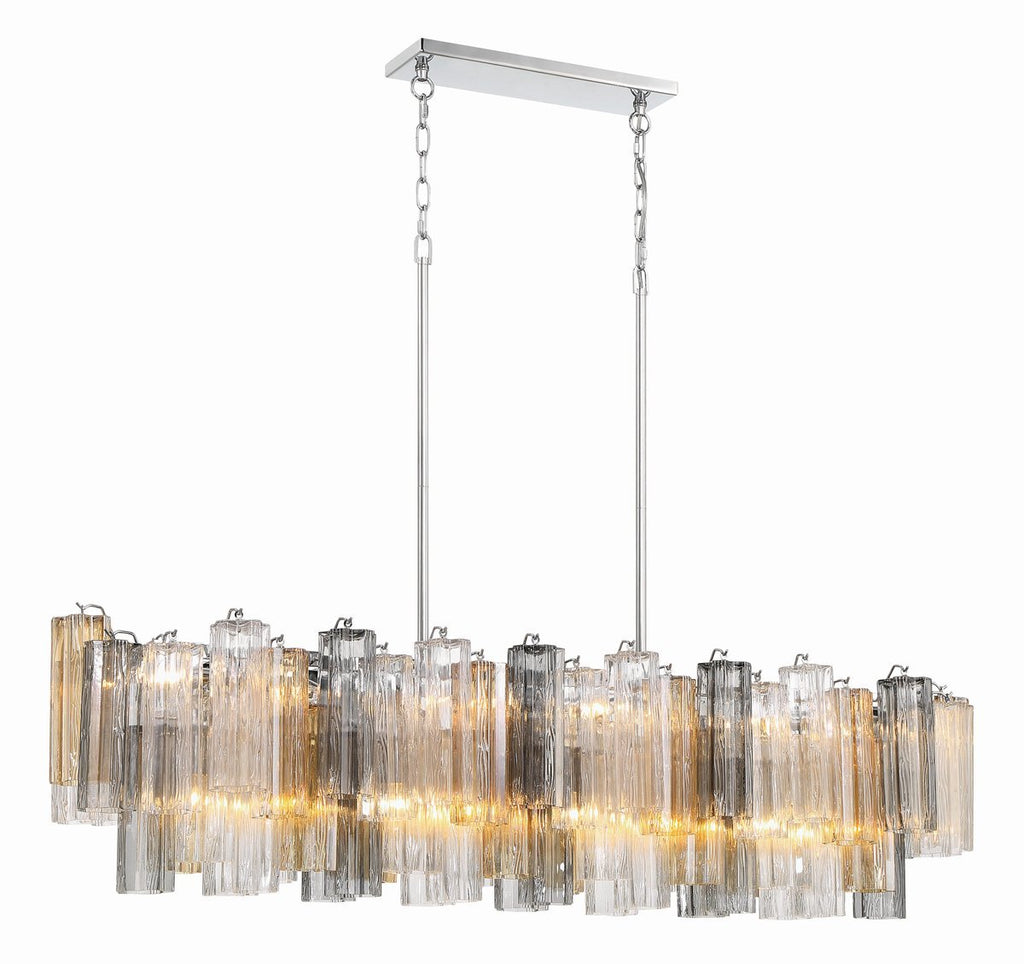 Aurora Chandelier en Tube de Verre Superposé Ambre - Neutralighting