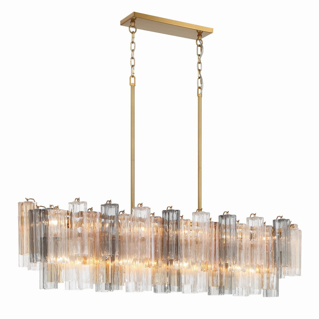 Aurora Chandelier en Tube de Verre Superposé Ambre - Neutralighting