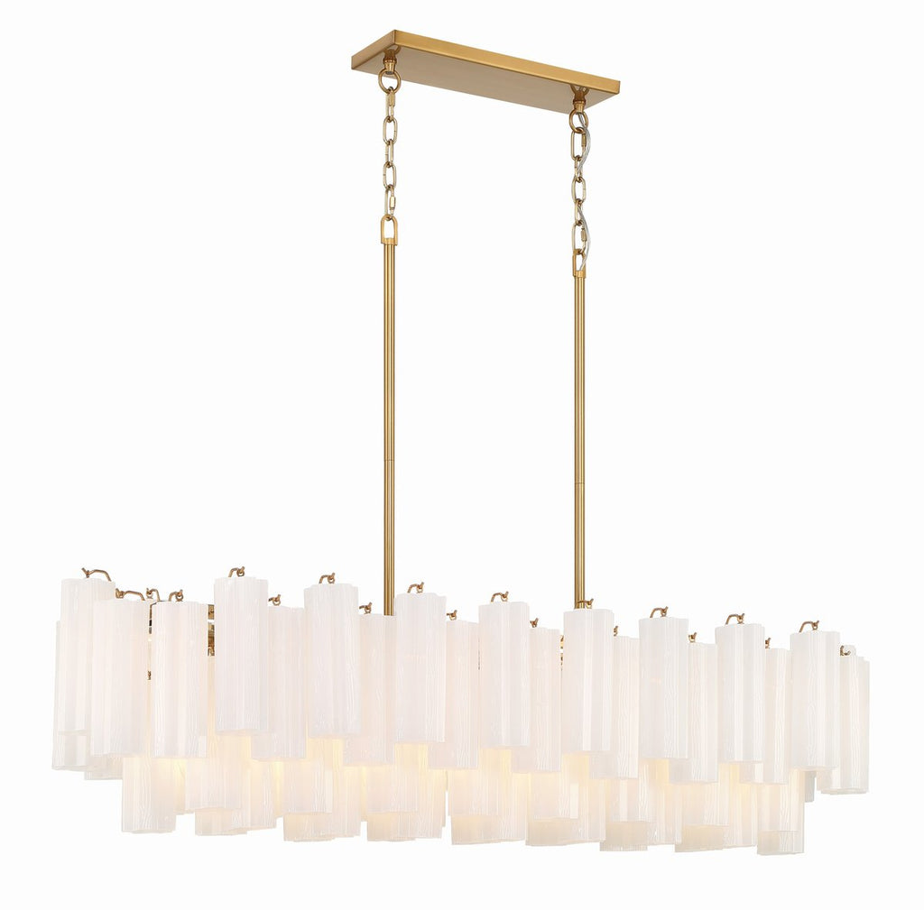 Aurora Chandelier en Tube de Verre Superposé Ambre - Neutralighting