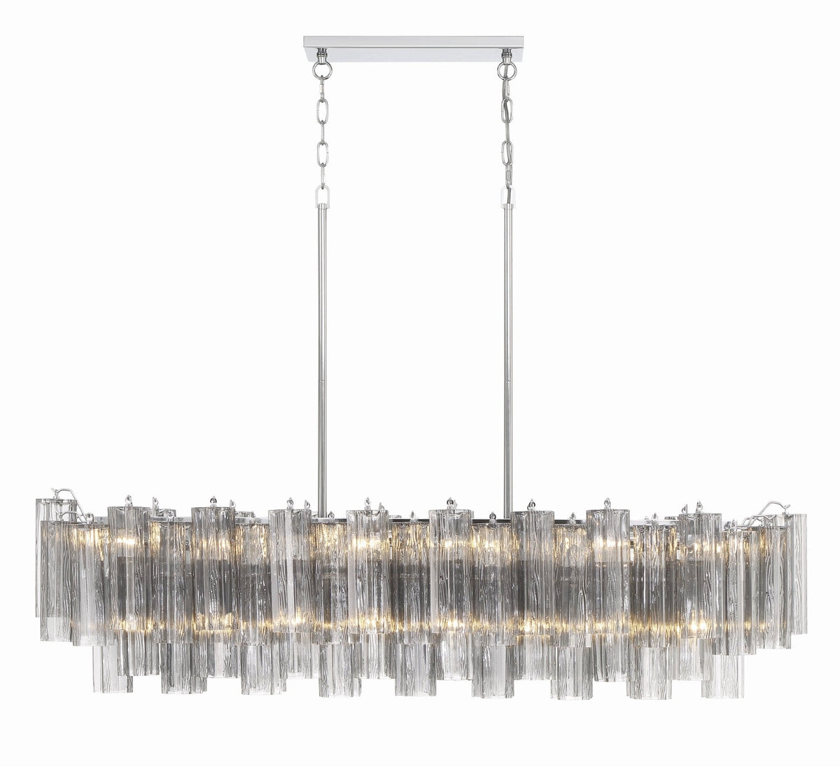 Aurora Chandelier en Tube de Verre Superposé Ambre - Neutralighting