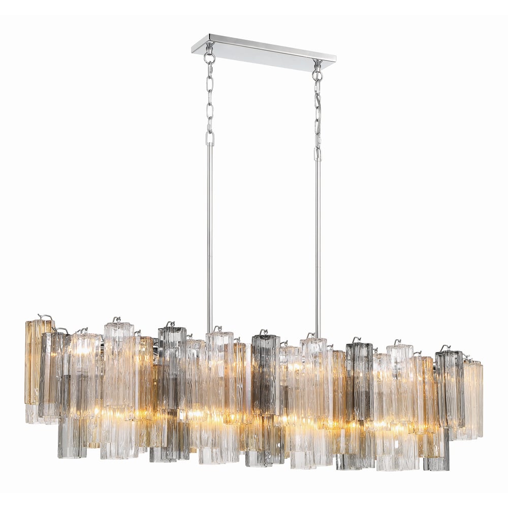 Aurora Chandelier en Tube de Verre Superposé Ambre - Neutralighting