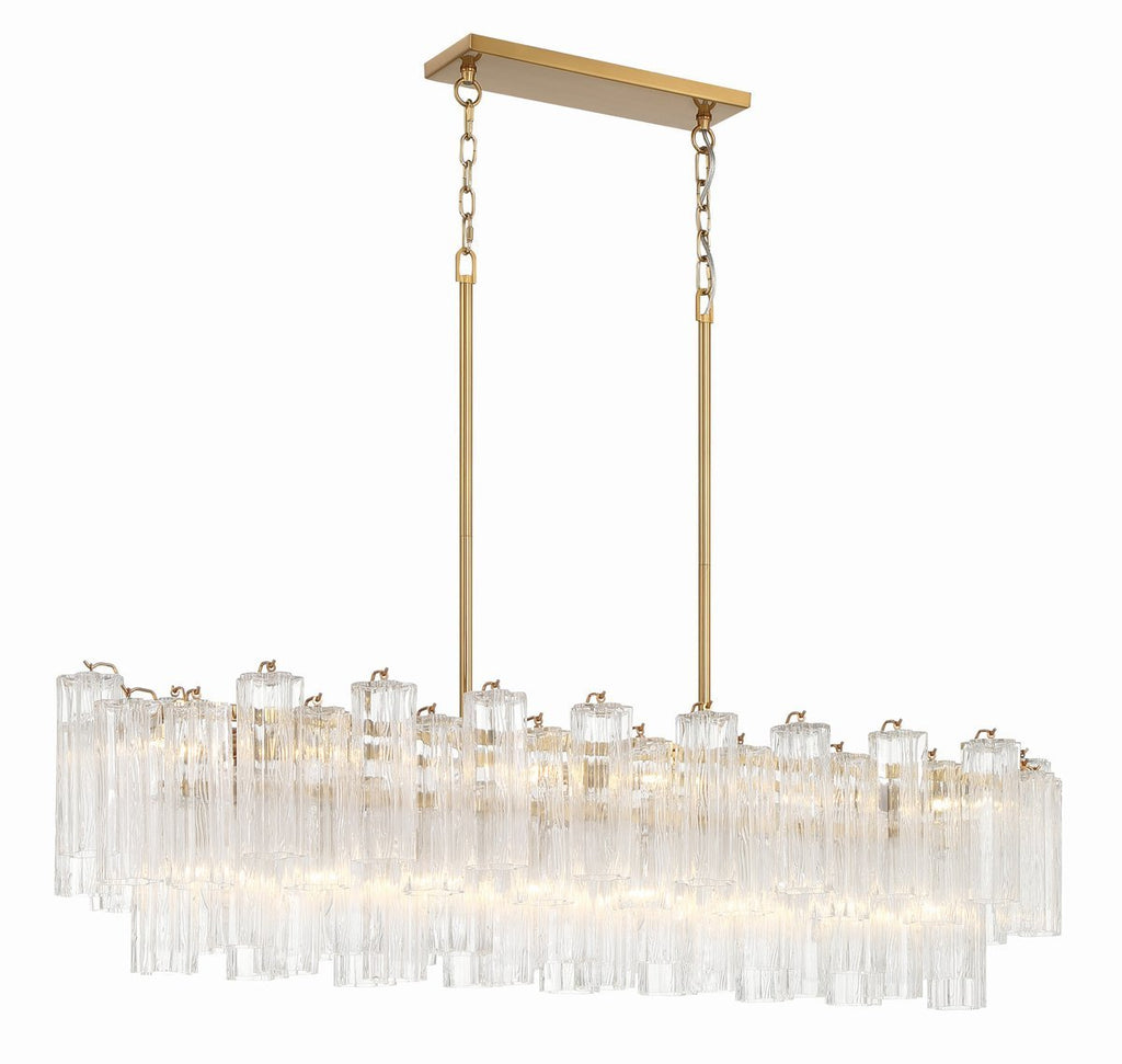 Aurora Chandelier en Tube de Verre Superposé Ambre - Neutralighting