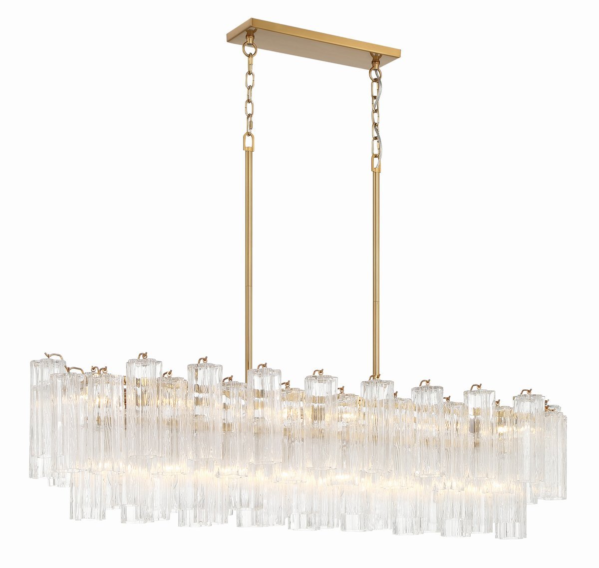 Aurora Chandelier en Tube de Verre Superposé Ambre - Neutralighting