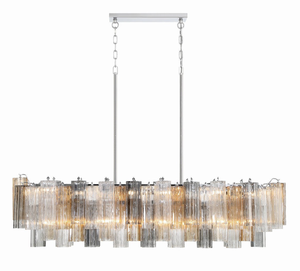 Aurora Chandelier en Tube de Verre Superposé Ambre - Neutralighting