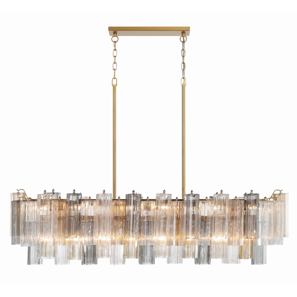 Aurora Chandelier en Tube de Verre Superposé Ambre - Neutralighting
