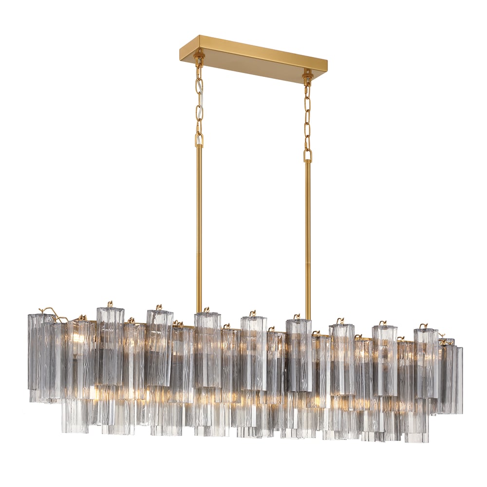 Aurora Chandelier en Tube de Verre Superposé Ambre - Neutralighting