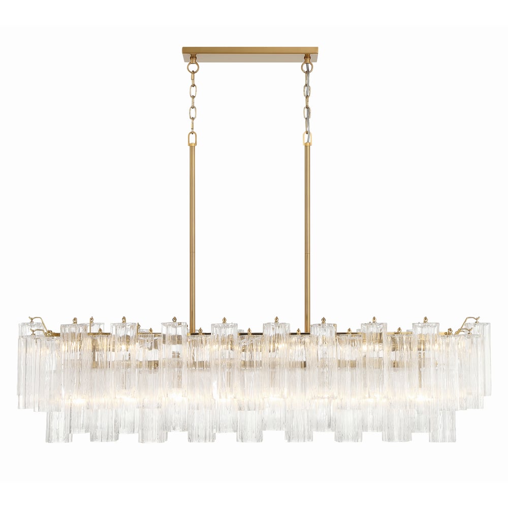 Aurora Chandelier en Tube de Verre Superposé Ambre - Neutralighting