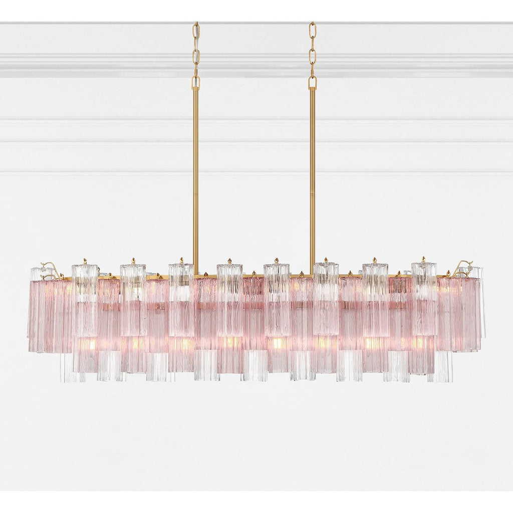 Aurora Chandelier en Tube de Verre Superposé Ambre - Neutralighting