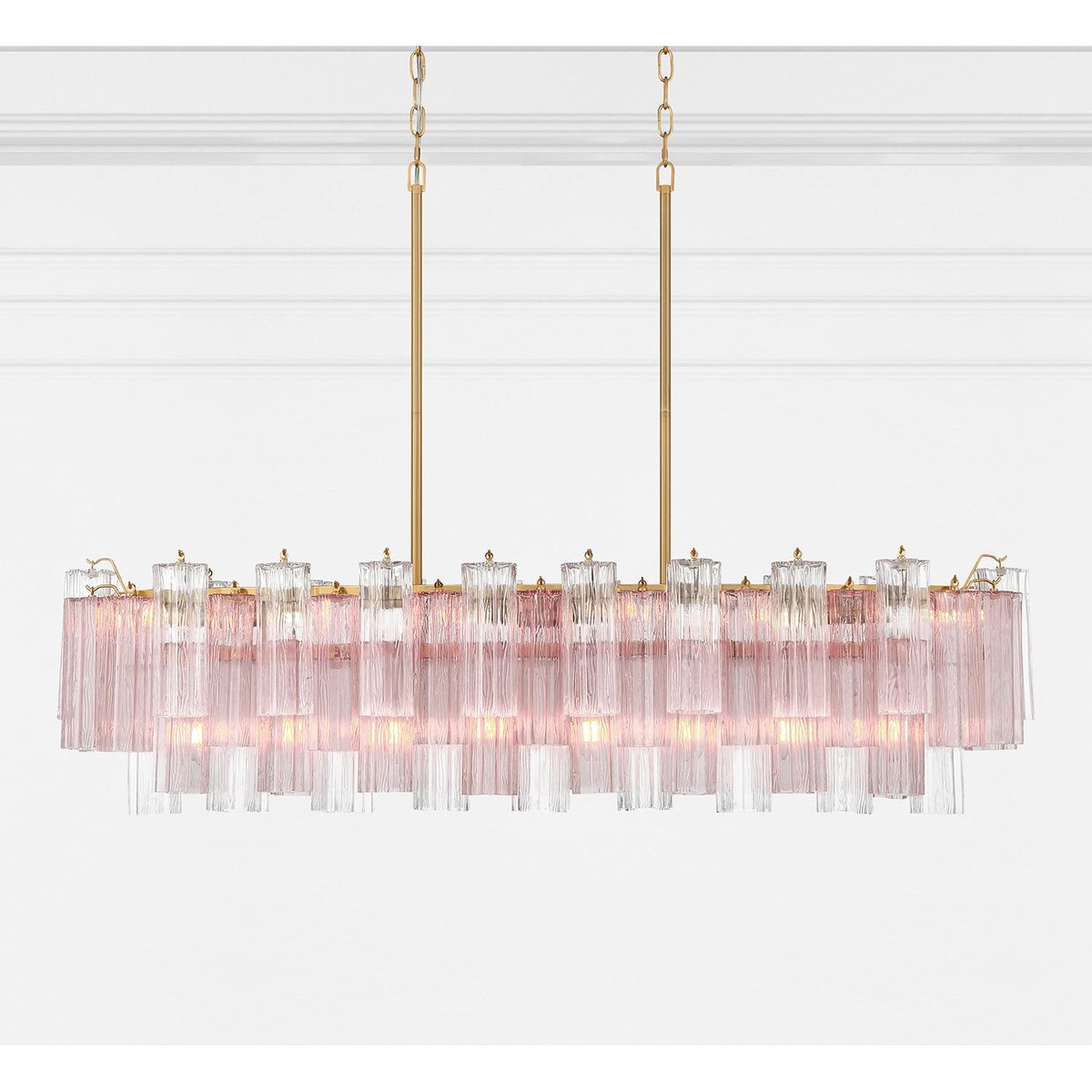Aurora Chandelier en Tube de Verre Superposé Ambre - Neutralighting