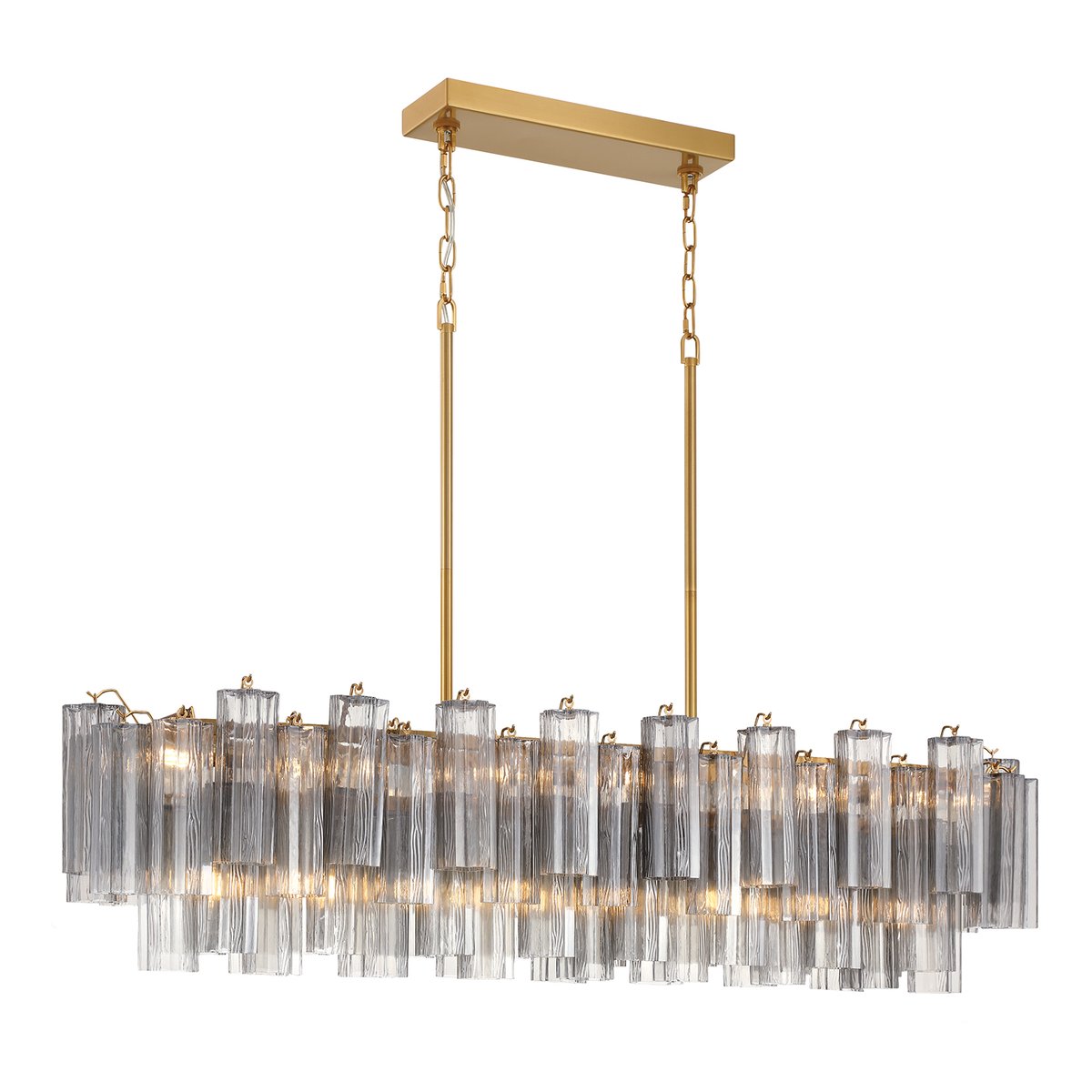 Aurora Chandelier en Tube de Verre Superposé Ambre - Neutralighting