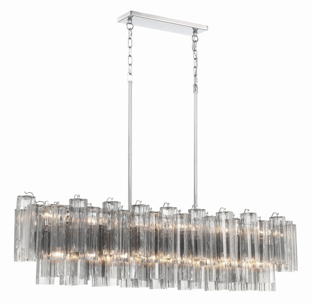 Aurora Chandelier en Tube de Verre Superposé Ambre - Neutralighting