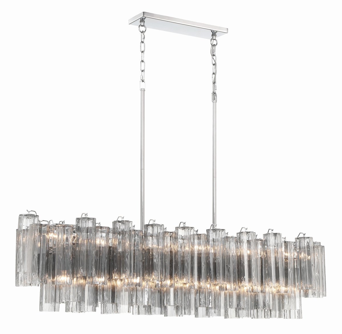 Aurora Chandelier en Tube de Verre Superposé Ambre - Neutralighting