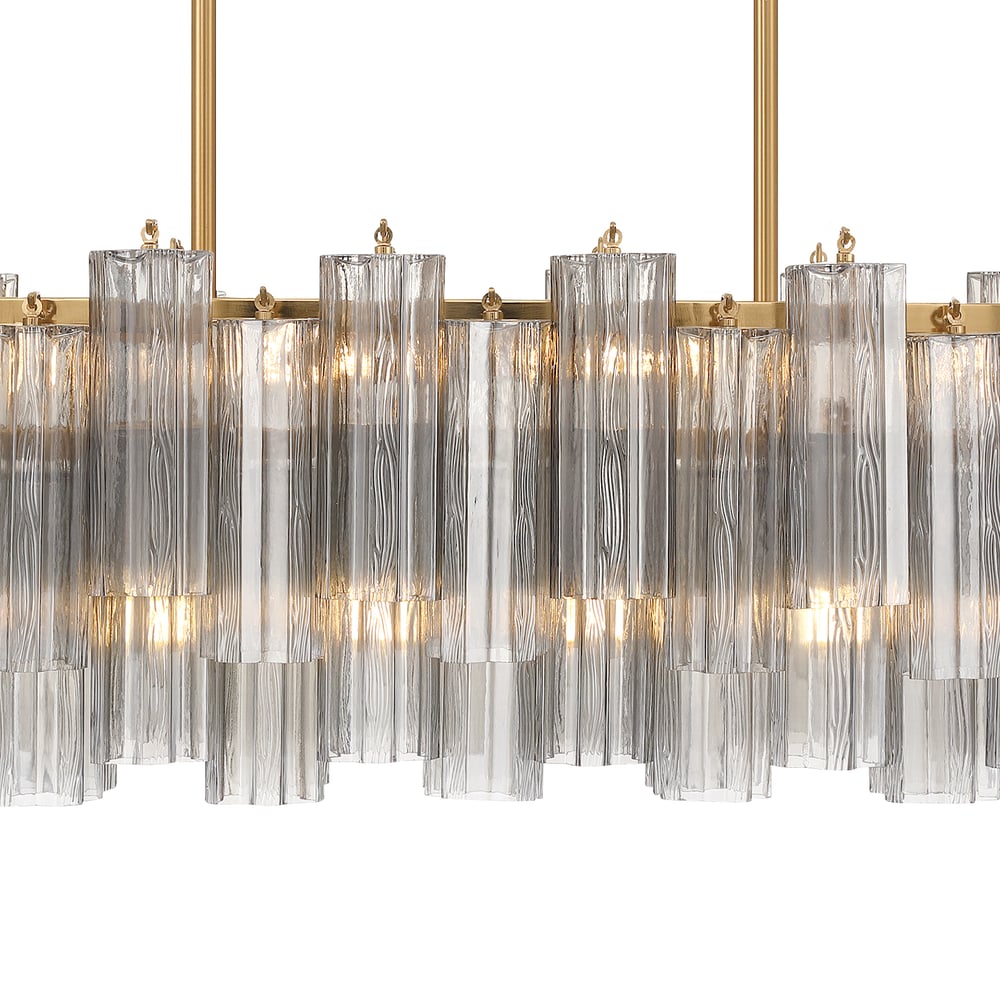 Aurora Chandelier en Tube de Verre Superposé Ambre - Neutralighting