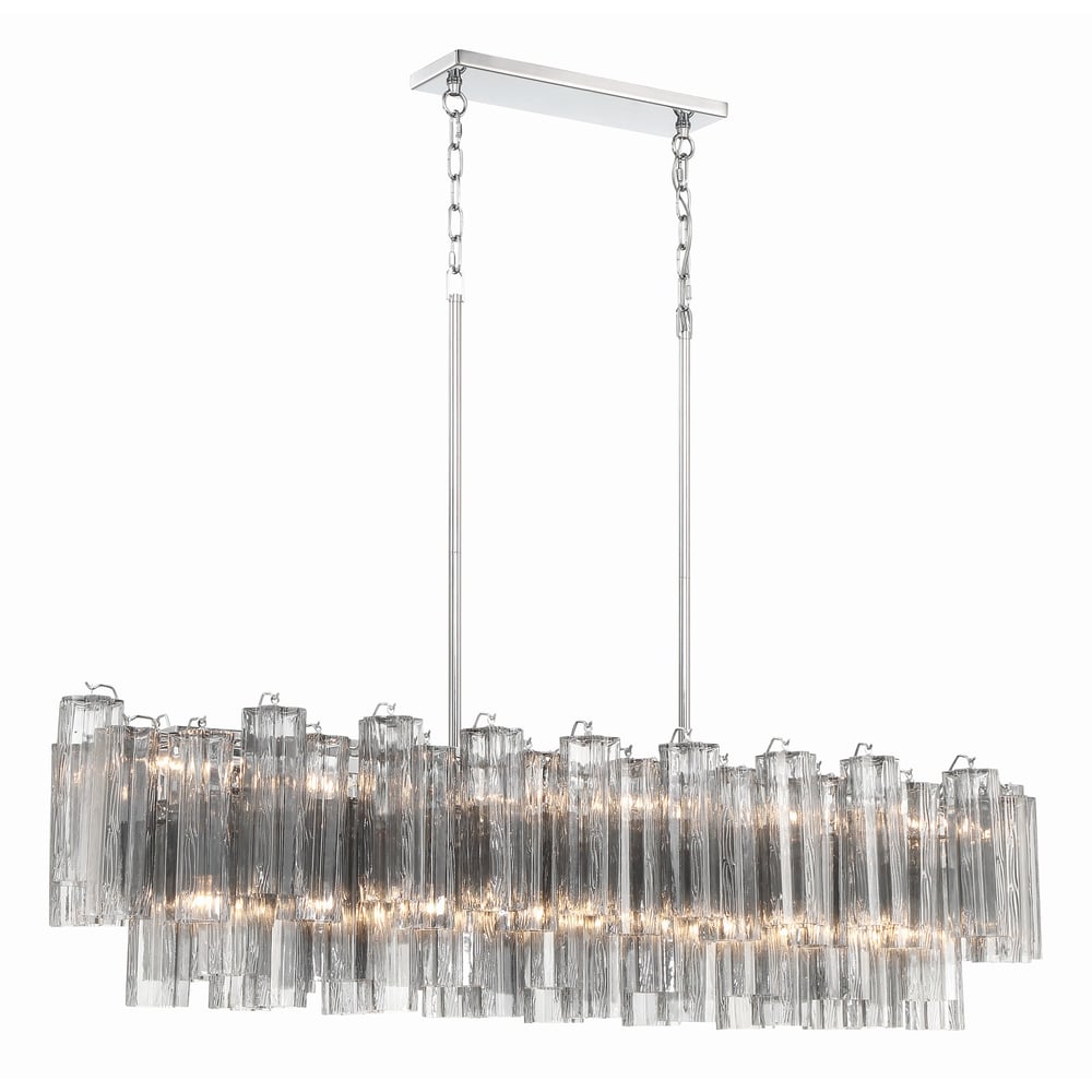 Aurora Chandelier en Tube de Verre Superposé Ambre - Neutralighting
