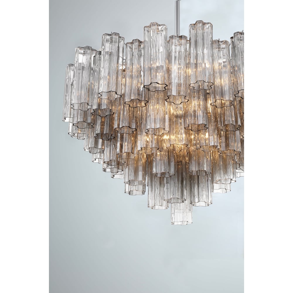 Aurora Chandelier en Tube de Verre Superposé Ambre - Neutralighting