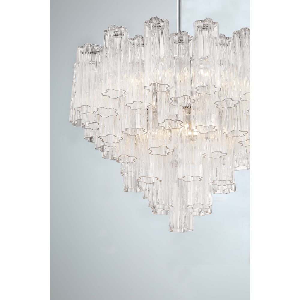 Aurora Chandelier en Tube de Verre Superposé Ambre - Neutralighting