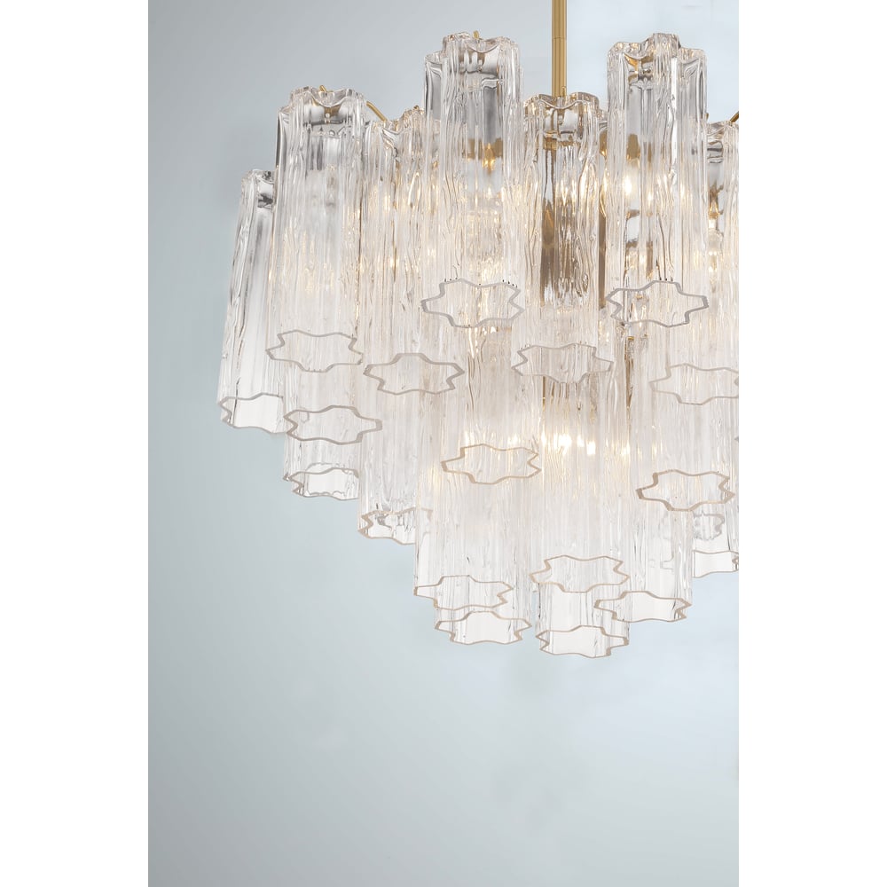 Aurora Chandelier en Tube de Verre Superposé Ambre - Neutralighting