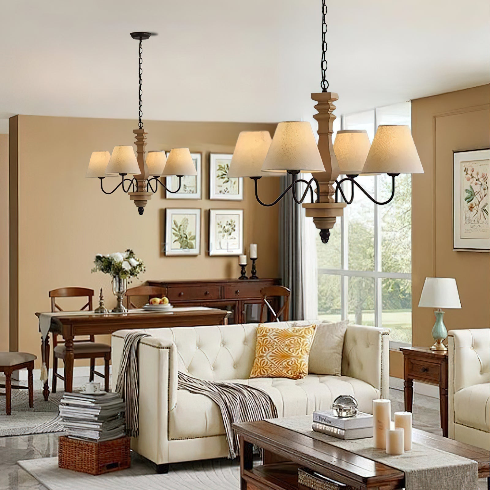 Adela Lustre Bois Traditionnel Luxe - Neutralighting