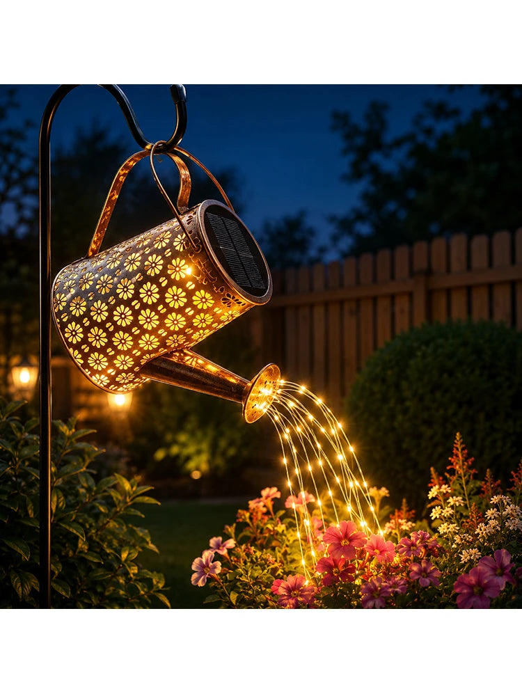Arrosoir lumineux solaire LED à suspendre pour jardin – Soléane
