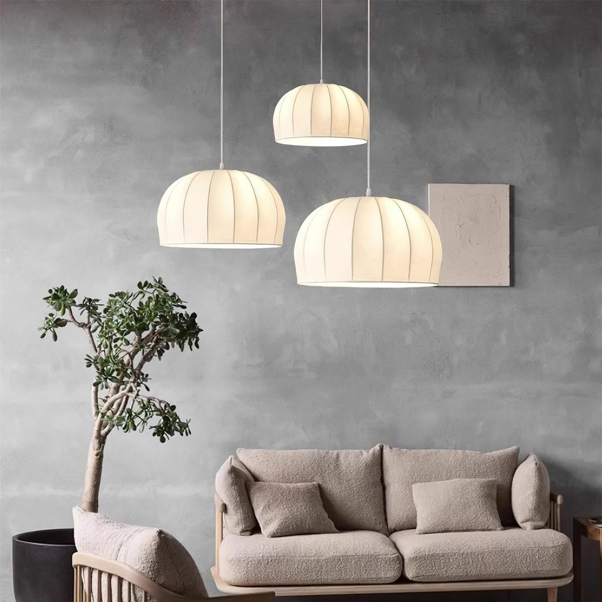 Nova Suspension en Tissu Blanc en Forme de Dôme - Neutralighting
