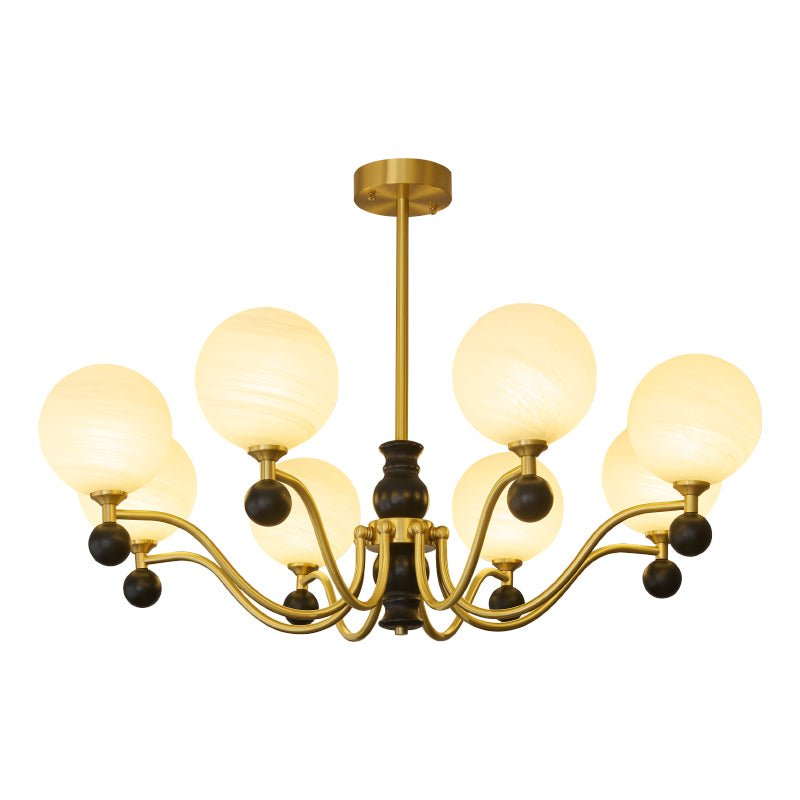 Ershaan Lustre Sphérique Vintage en Laiton et Bois - Neutralighting