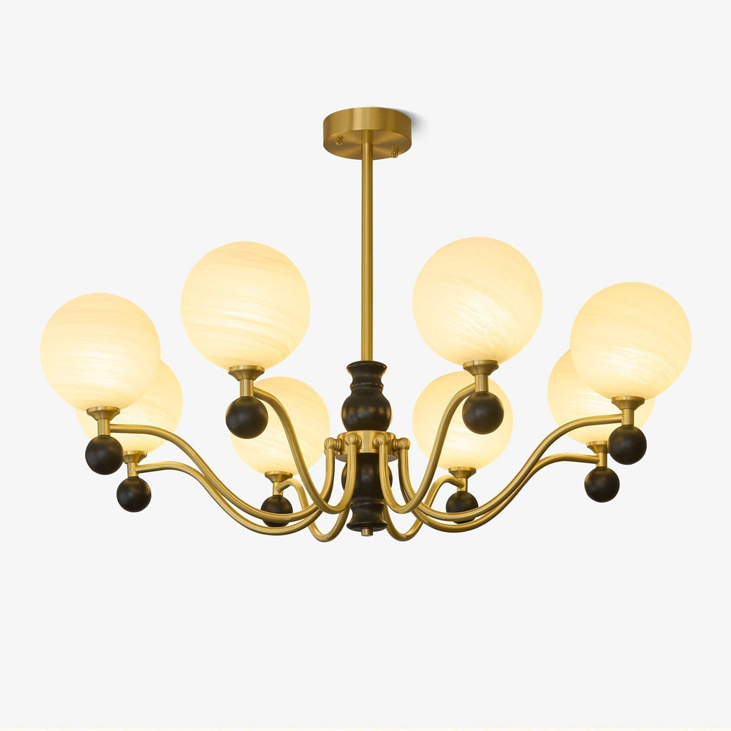 Ershaan Lustre Sphérique Vintage en Laiton et Bois - Neutralighting