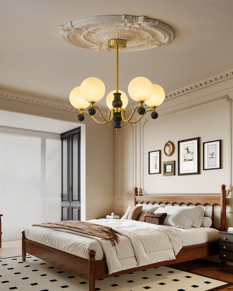 Ershaan Lustre Sphérique Vintage en Laiton et Bois - Neutralighting