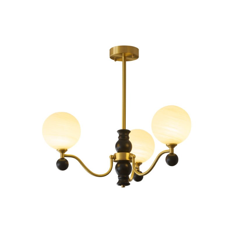 Ershaan Lustre Sphérique Vintage en Laiton et Bois - Neutralighting
