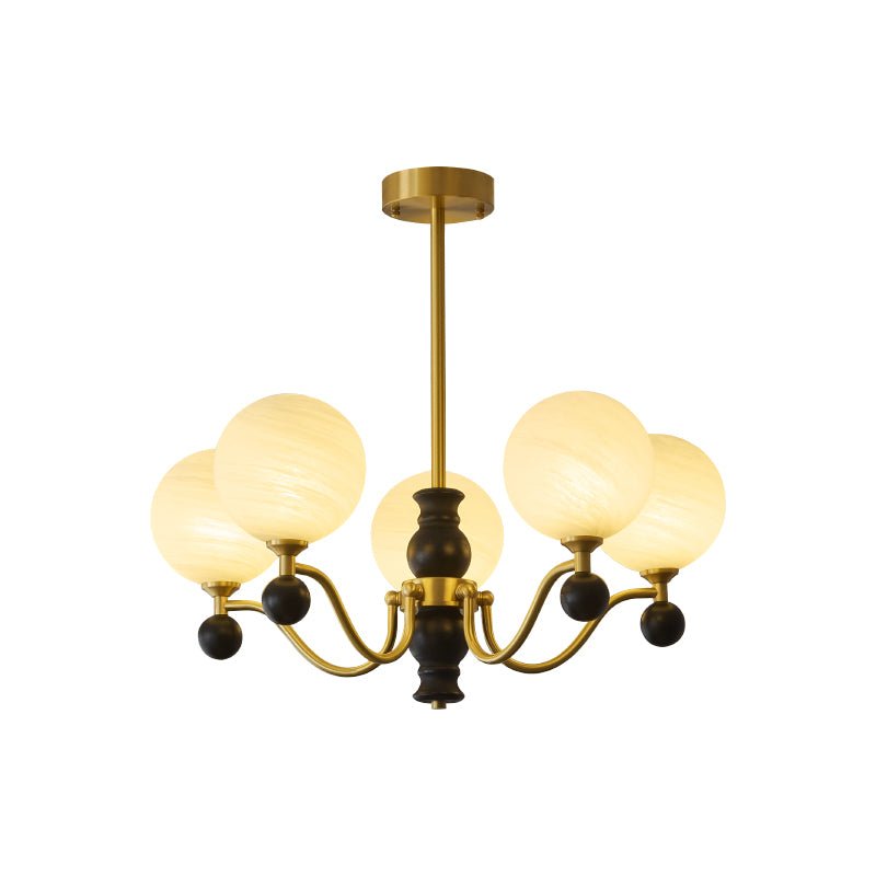 Ershaan Lustre Sphérique Vintage en Laiton et Bois - Neutralighting
