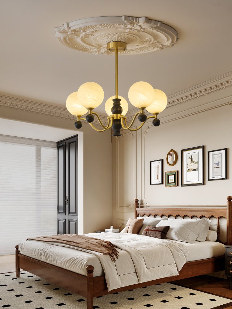 Ershaan Lustre Sphérique Vintage en Laiton et Bois - Neutralighting