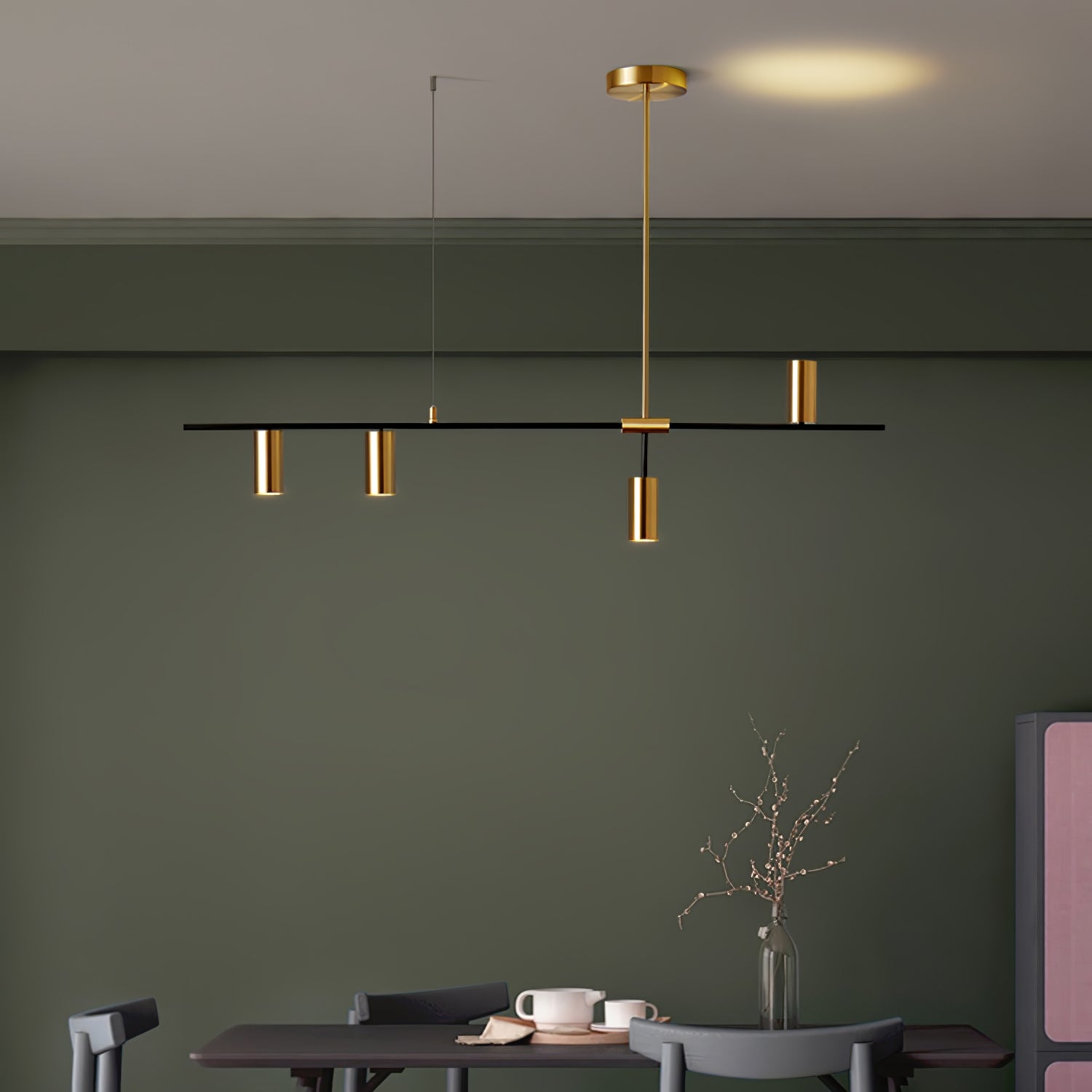 Lustra Chandelier Laiton Linéaire Cassandra Élégant - Neutralighting