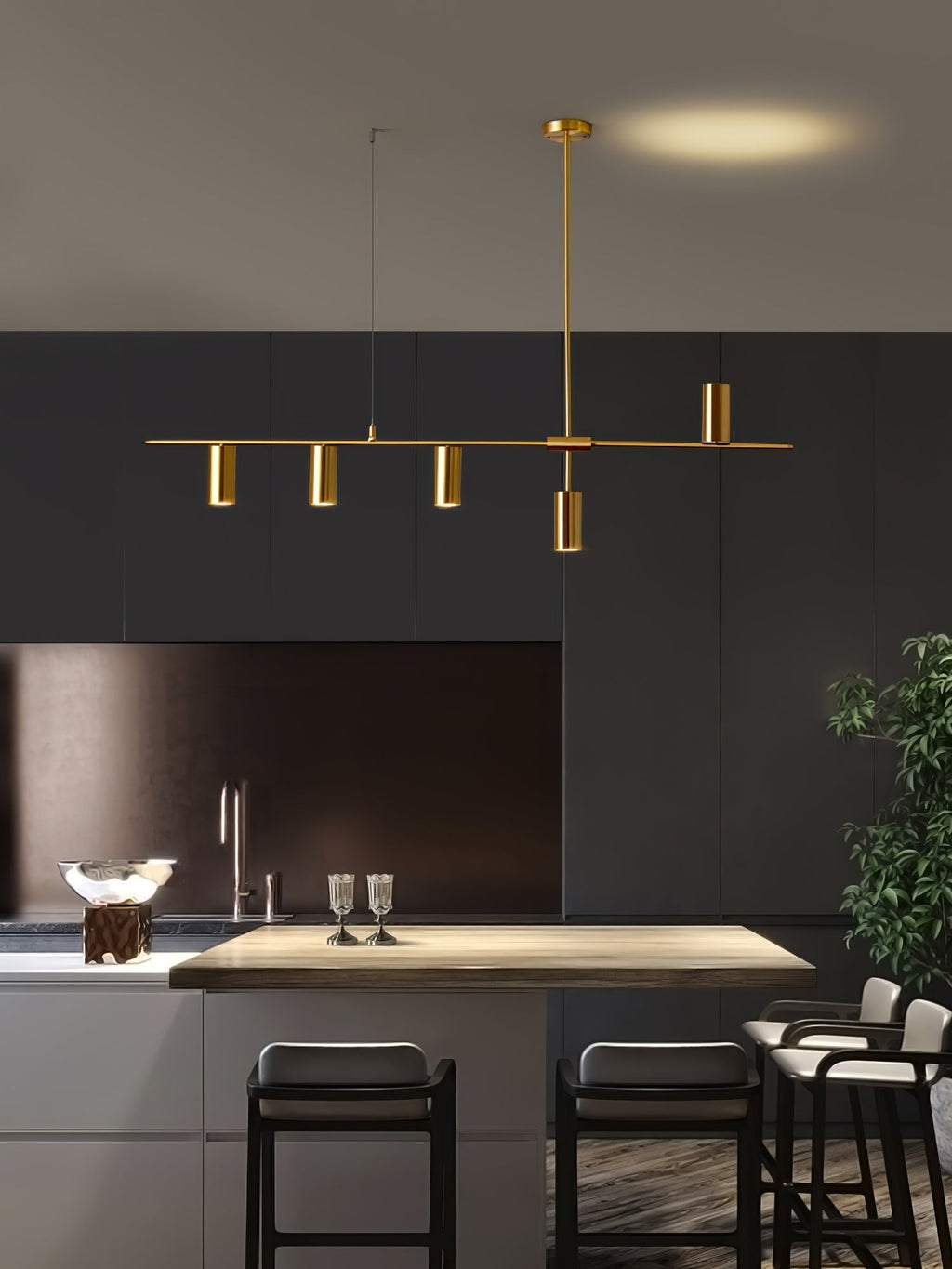 Lustra Chandelier Laiton Linéaire Cassandra Élégant - Neutralighting