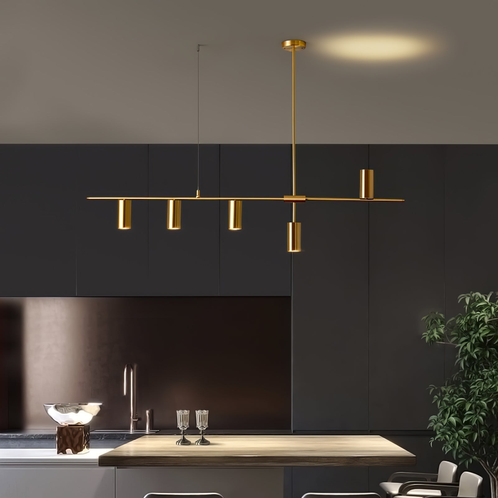 Lustra Chandelier Laiton Linéaire Cassandra Élégant - Neutralighting