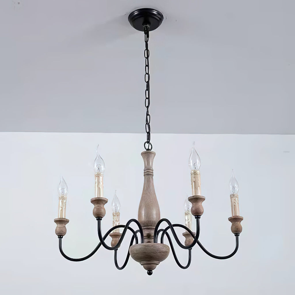 Afralia Lustra Chandelier Bois Industriel Moderne - Neutralighting