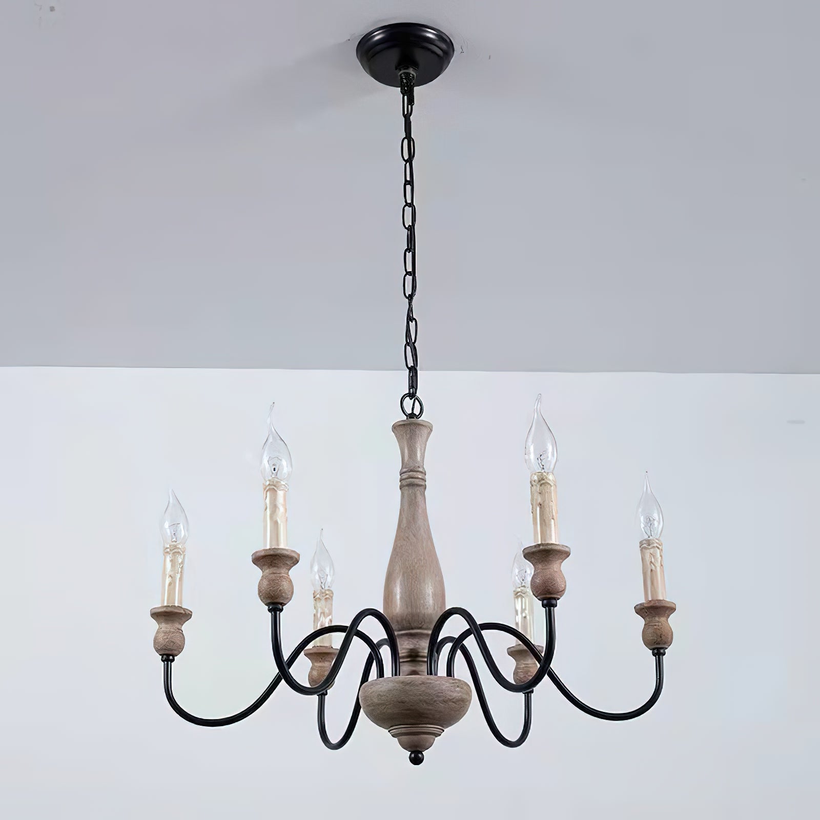 Afralia Lustra Chandelier Bois Industriel Moderne - Neutralighting