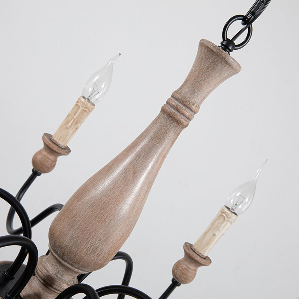 Afralia Lustra Chandelier Bois Industriel Moderne - Neutralighting