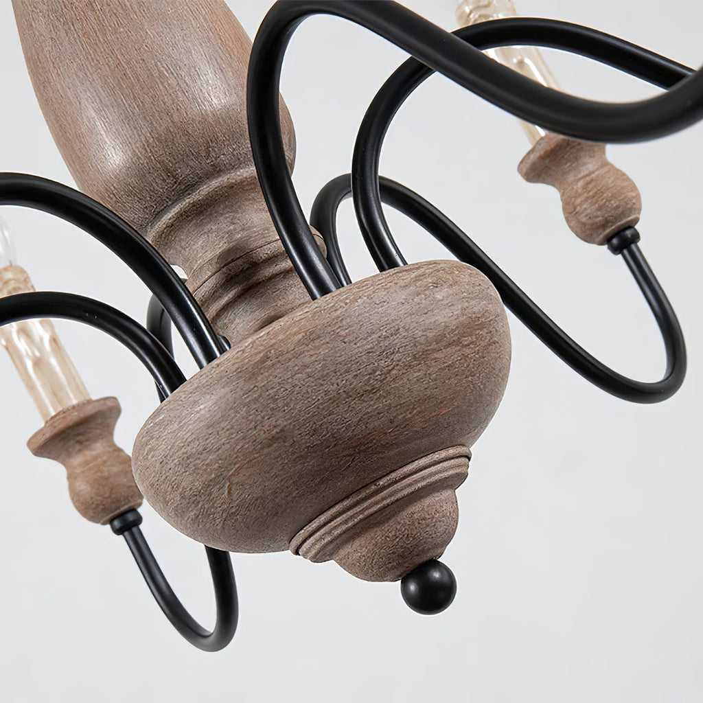 Afralia Lustra Chandelier Bois Industriel Moderne - Neutralighting