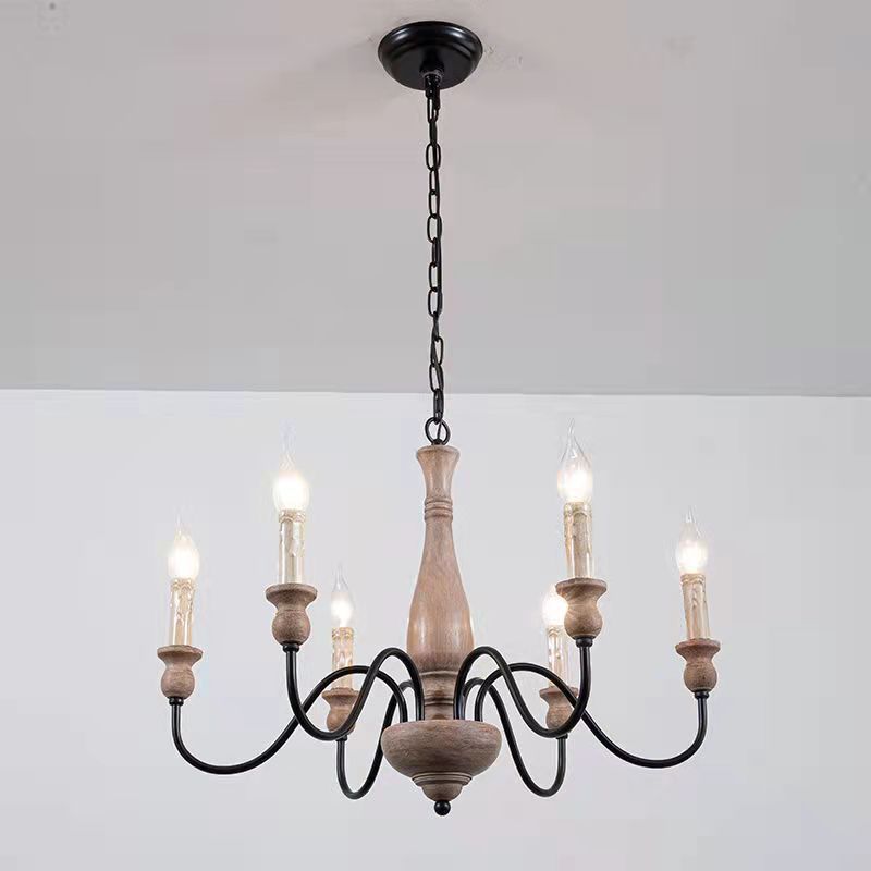 Afralia Lustra Chandelier Bois Industriel Moderne - Neutralighting