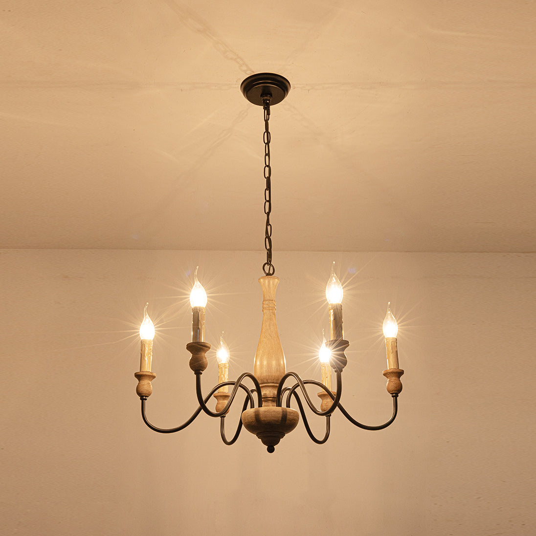 Afralia Lustra Chandelier Bois Industriel Moderne - Neutralighting