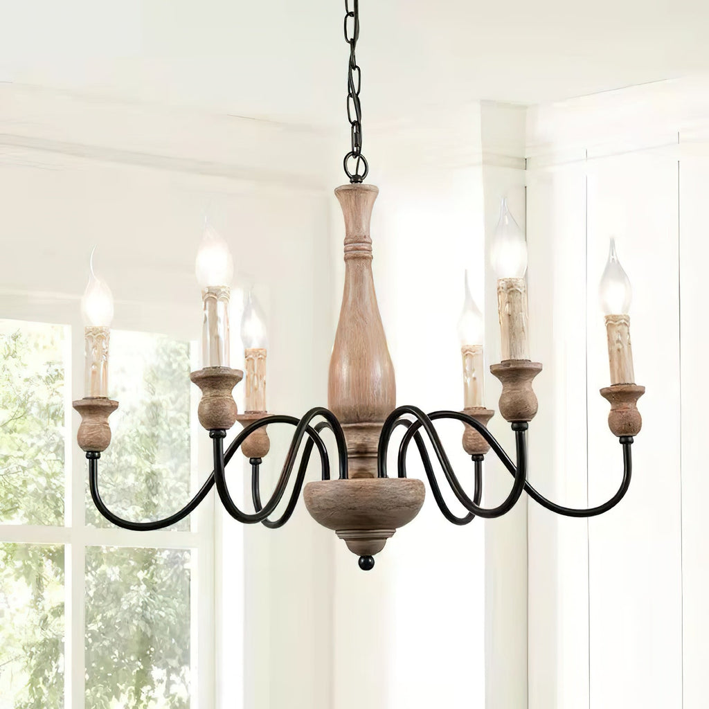 Afralia Lustra Chandelier Bois Industriel Moderne - Neutralighting