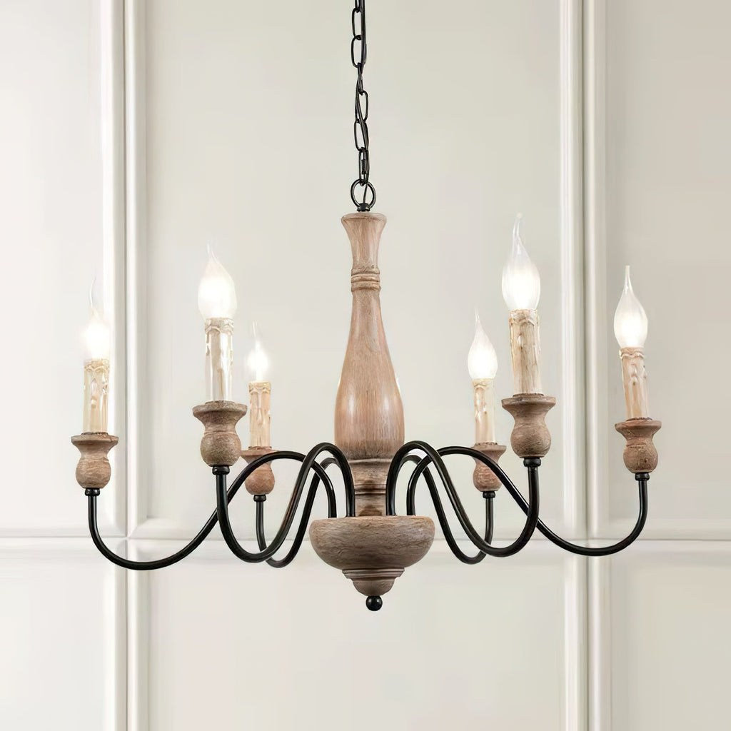 Afralia Lustra Chandelier Bois Industriel Moderne - Neutralighting