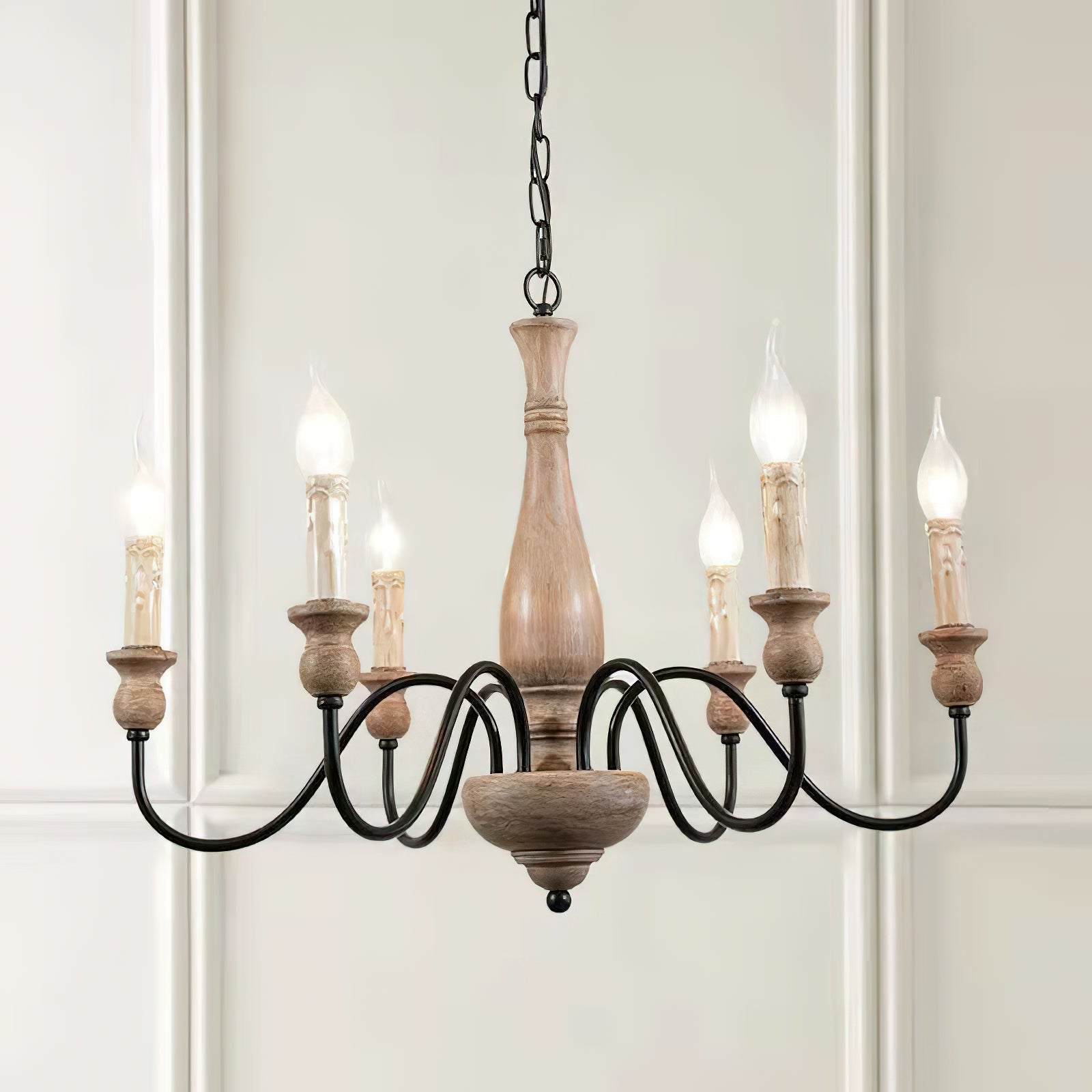 Afralia Lustra Chandelier Bois Industriel Moderne - Neutralighting