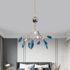 Lustra Chandelier Feuille Colorée Bras Dorés - Neutralighting