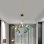 Lustra Chandelier Feuille Colorée Bras Dorés - Neutralighting