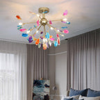 Lustra Chandelier Feuille Colorée Bras Dorés - Neutralighting